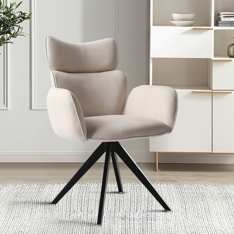 Silla de comedor de metal contemporánea, silla lateral de comedor tapizada para uso doméstico
