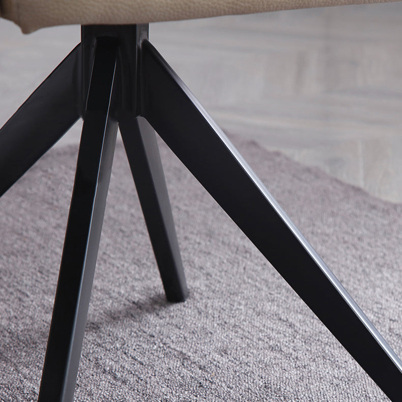 Silla de comedor de metal contemporánea, silla lateral de comedor tapizada para uso doméstico