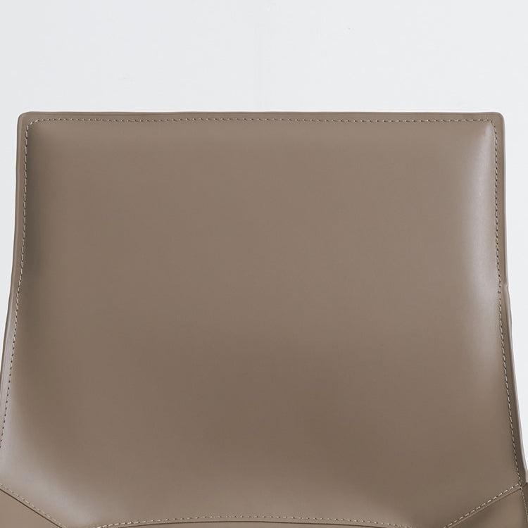 Silla sin brazos de comedor de metal contemporáneo, silla lateral de comedor de cuero para uso doméstico