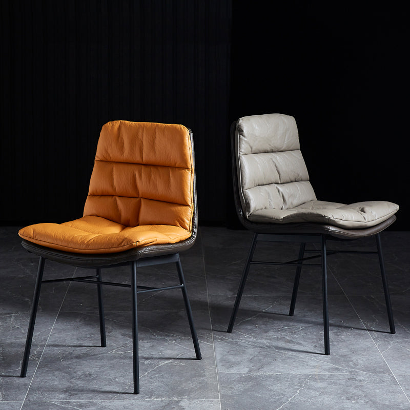 Contemporary Style Dining Metal Chairs Dining Armless Side Chairs for Kitchen