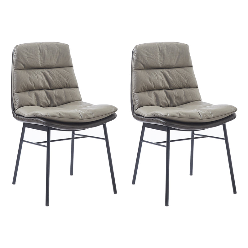 Contemporary Style Dining Metal Chairs Dining Armless Side Chairs for Kitchen