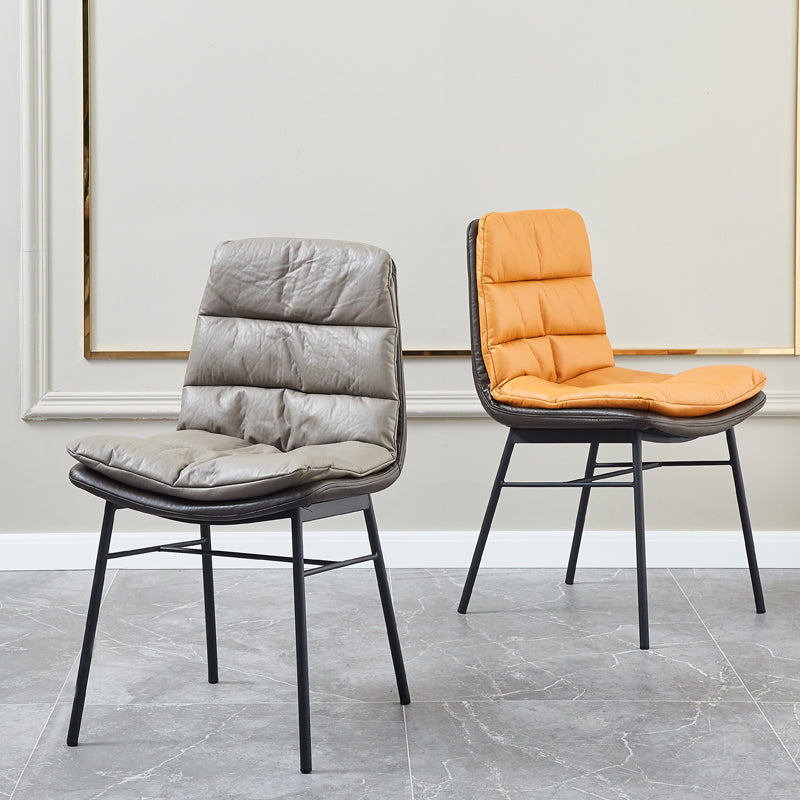 Contemporary Style Dining Metal Chairs Dining Armless Side Chairs for Kitchen