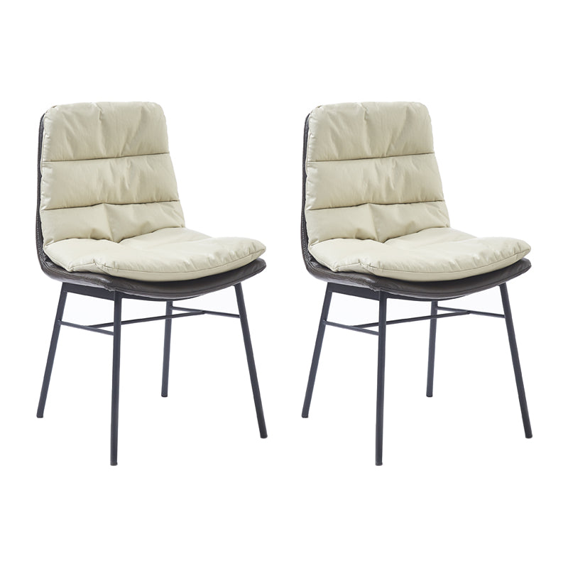 Contemporary Style Dining Metal Chairs Dining Armless Side Chairs for Kitchen