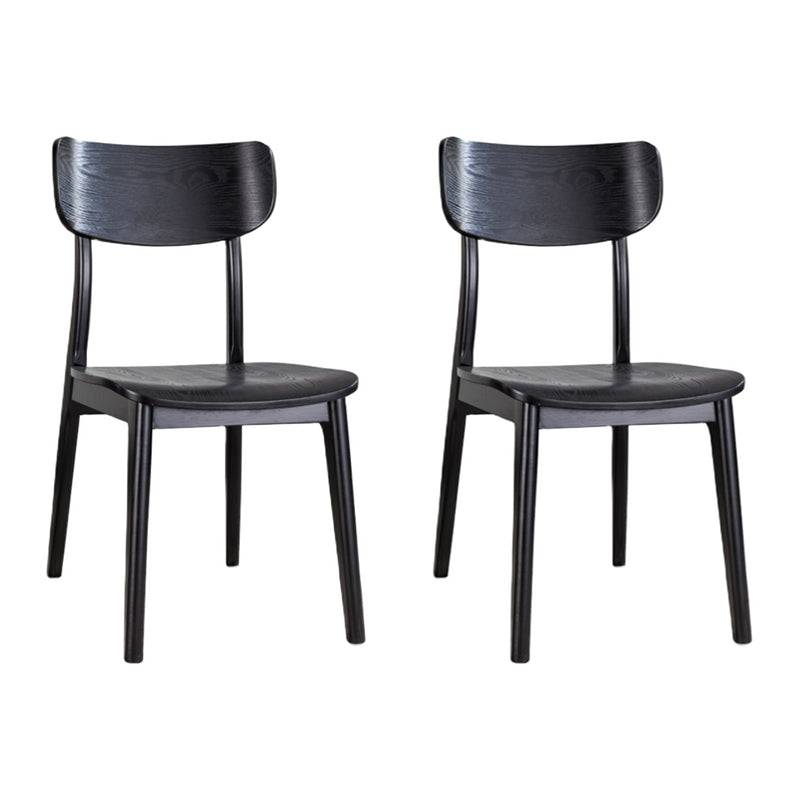 Silla de comedor de madera contemporánea, silla lateral de comedor con respaldo abierto sin brazos para uso doméstico