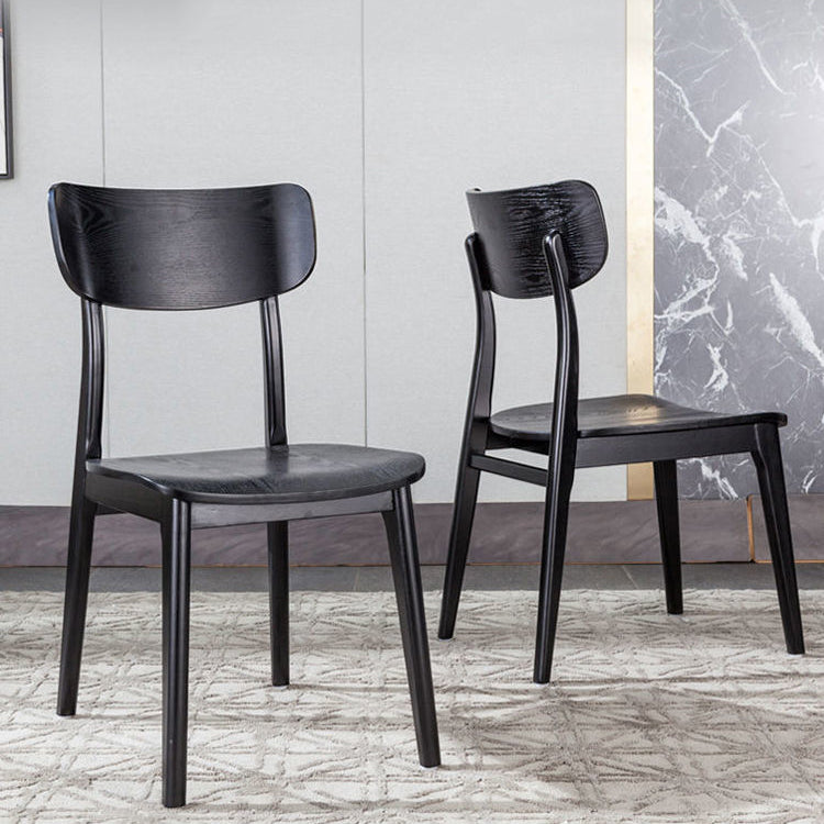 Silla de comedor de madera contemporánea, silla lateral de comedor con respaldo abierto sin brazos para uso doméstico
