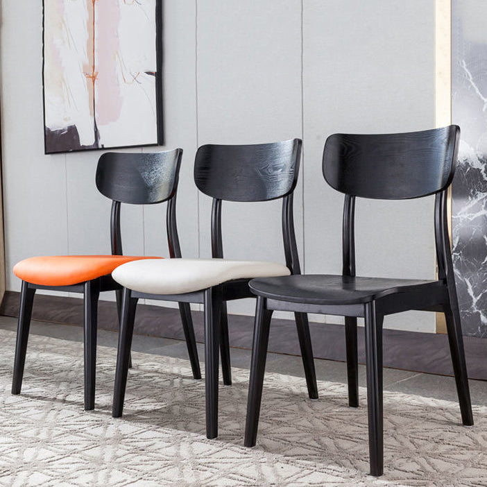 Silla de comedor de madera contemporánea, silla lateral de comedor con respaldo abierto sin brazos para uso doméstico