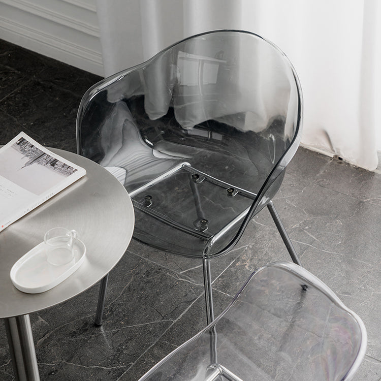 Contemporary Style Dining Chairs Arm Side Chair with Metal Legs for Kitchen