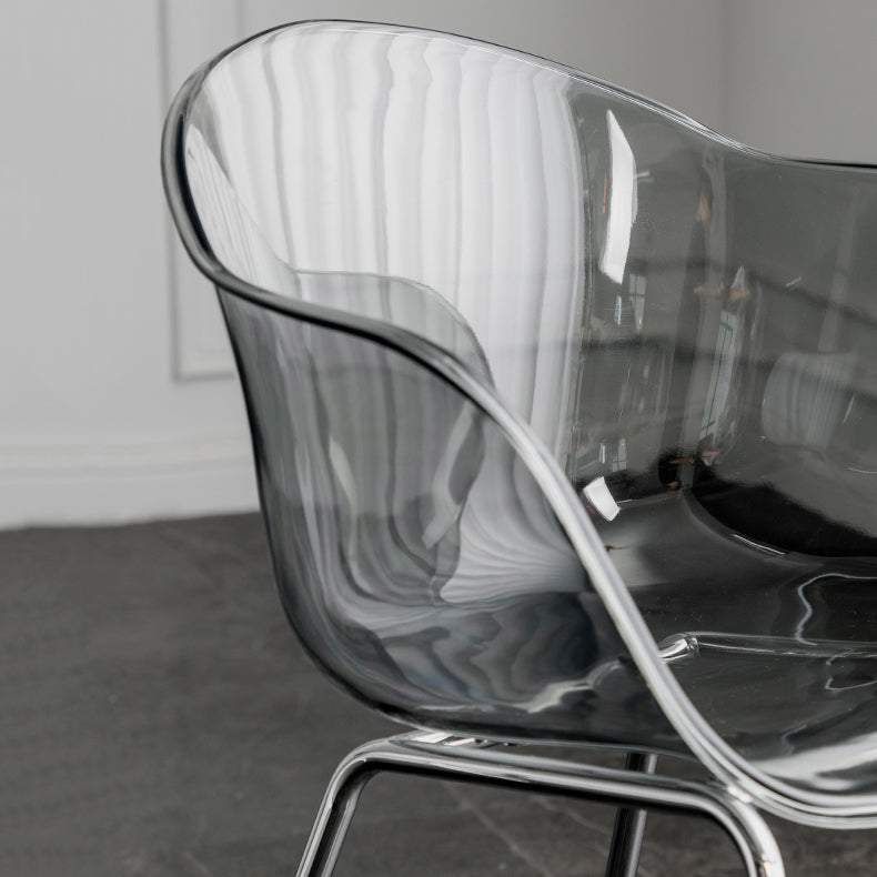 Contemporary Style Dining Chairs Arm Side Chair with Metal Legs for Kitchen