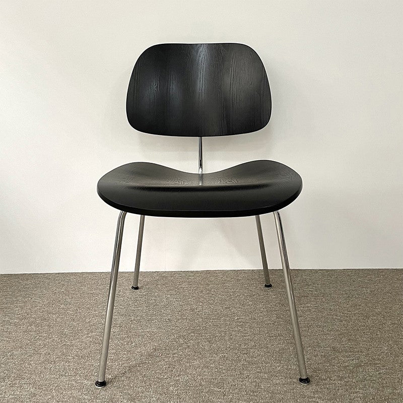 Modern Style Wooden Dining Chairs Open Back Dining Side Chair with Metal Legs