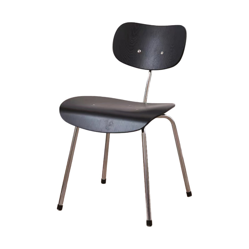 Modern Style Wooden Dining Chairs Open Back Dining Side Chair with Metal Legs