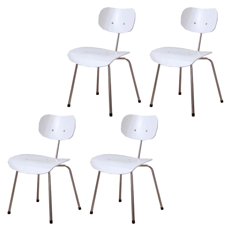 Modern Style Wooden Dining Chairs Open Back Dining Side Chair with Metal Legs