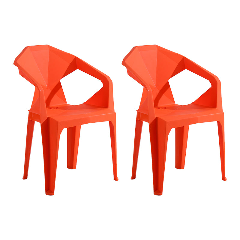 Silla de comedor de plástico de estilo moderno, silla lateral de comedor apilable con brazo para cocina