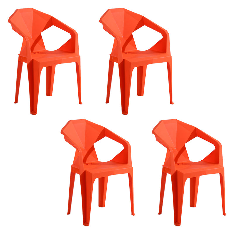 Silla de comedor de plástico de estilo moderno, silla lateral de comedor apilable con brazo para cocina