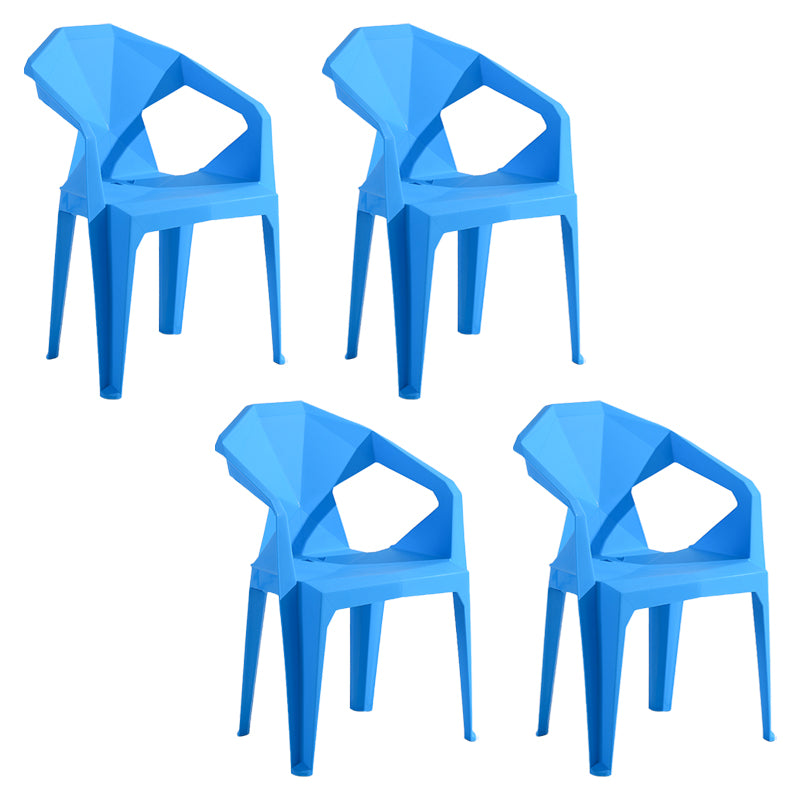 Silla de comedor de plástico de estilo moderno, silla lateral de comedor apilable con brazo para cocina