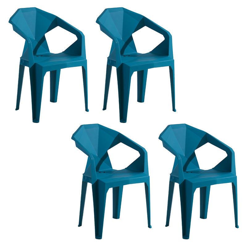 Silla de comedor de plástico de estilo moderno, silla lateral de comedor apilable con brazo para cocina