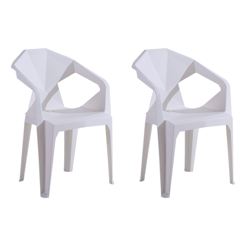 Silla de comedor de plástico de estilo moderno, silla lateral de comedor apilable con brazo para cocina