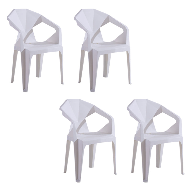 Silla de comedor de plástico de estilo moderno, silla lateral de comedor apilable con brazo para cocina