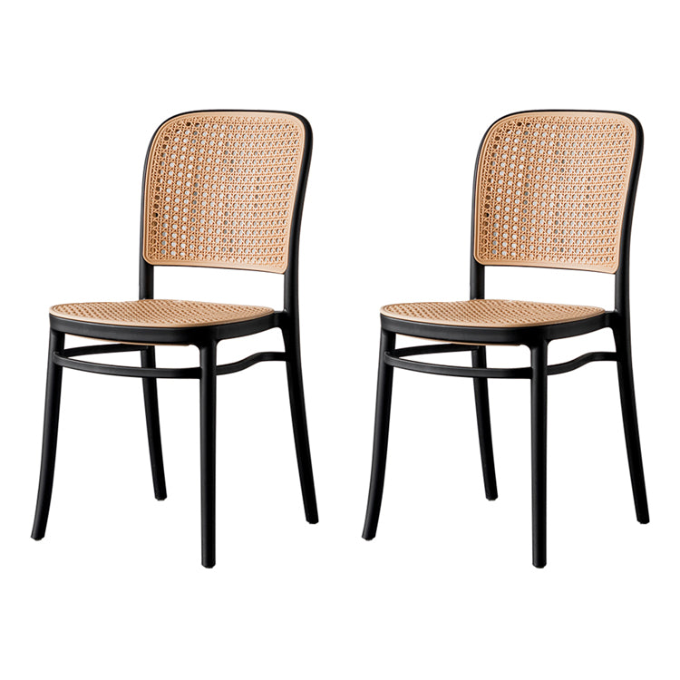 Silla de comedor de estilo moderno, silla lateral sin brazos de comedor de plástico para cocina