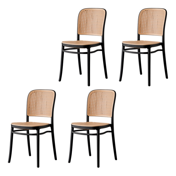 Silla de comedor de estilo moderno, silla lateral sin brazos de comedor de plástico para cocina