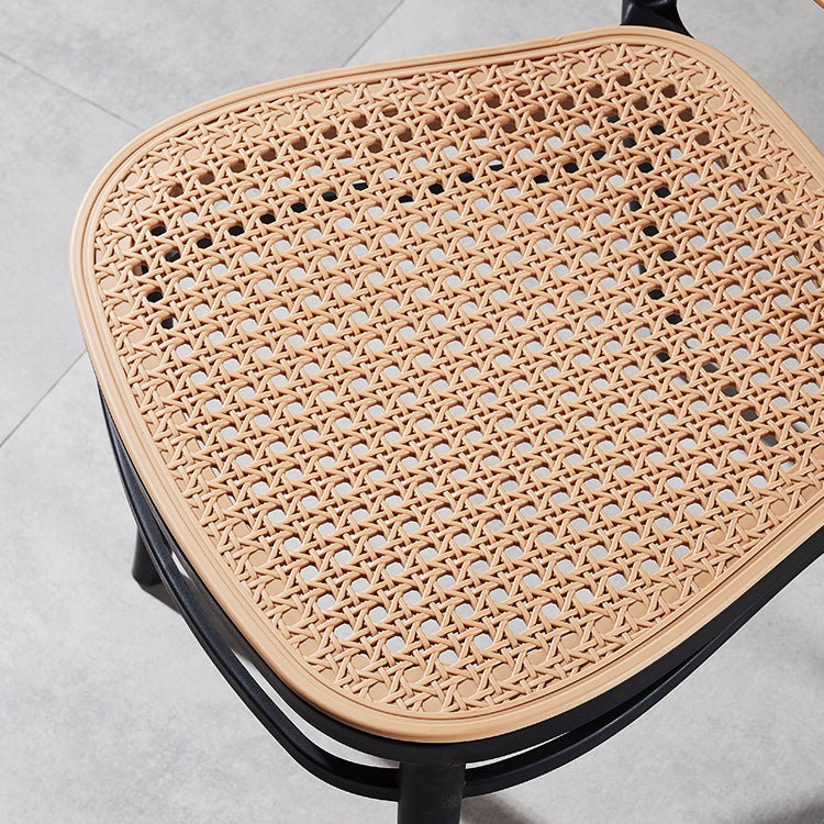 Silla de comedor de estilo moderno, silla lateral sin brazos de comedor de plástico para cocina