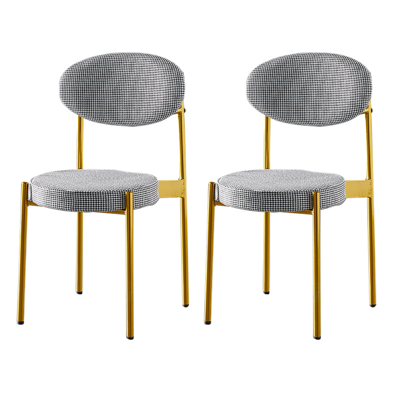 Silla de comedor de cocina estilo Glam, sillas laterales sin brazos de comedor de metal