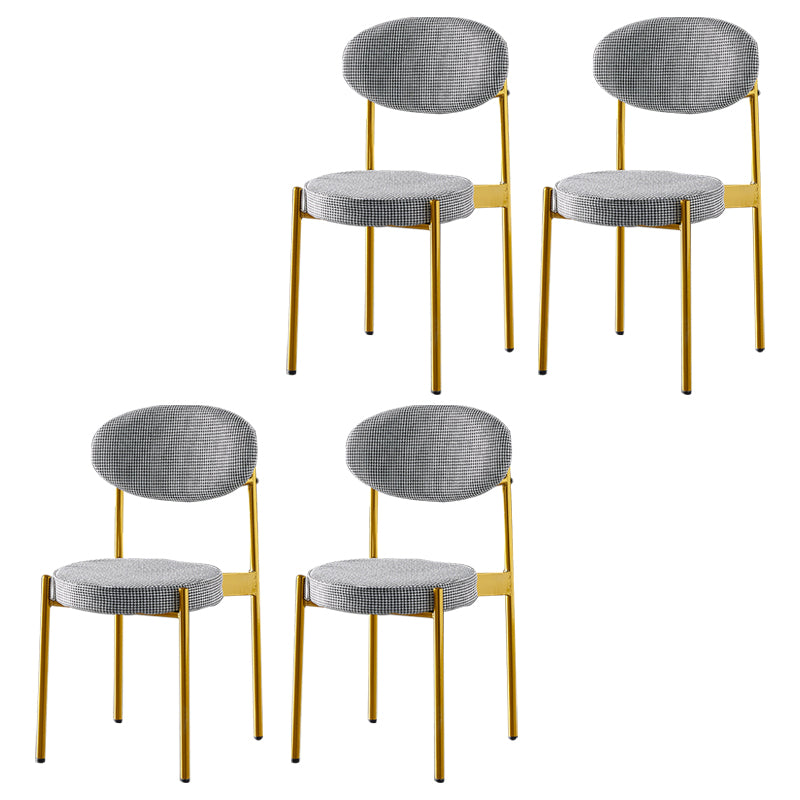 Silla de comedor de cocina estilo Glam, sillas laterales sin brazos de comedor de metal