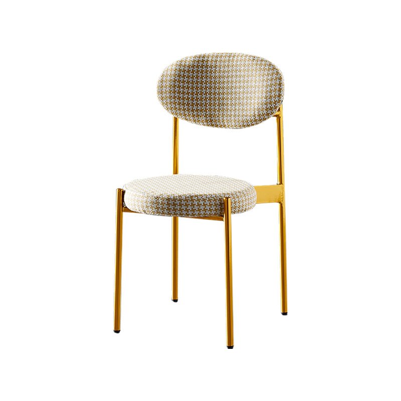 Silla de comedor de cocina estilo Glam, sillas laterales sin brazos de comedor de metal