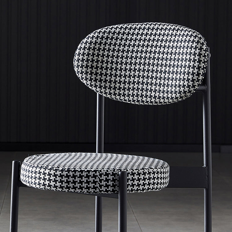 Silla de comedor de cocina estilo Glam, sillas laterales sin brazos de comedor de metal