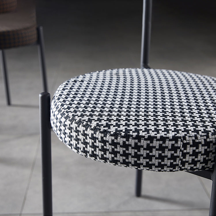 Silla de comedor de cocina estilo Glam, sillas laterales sin brazos de comedor de metal