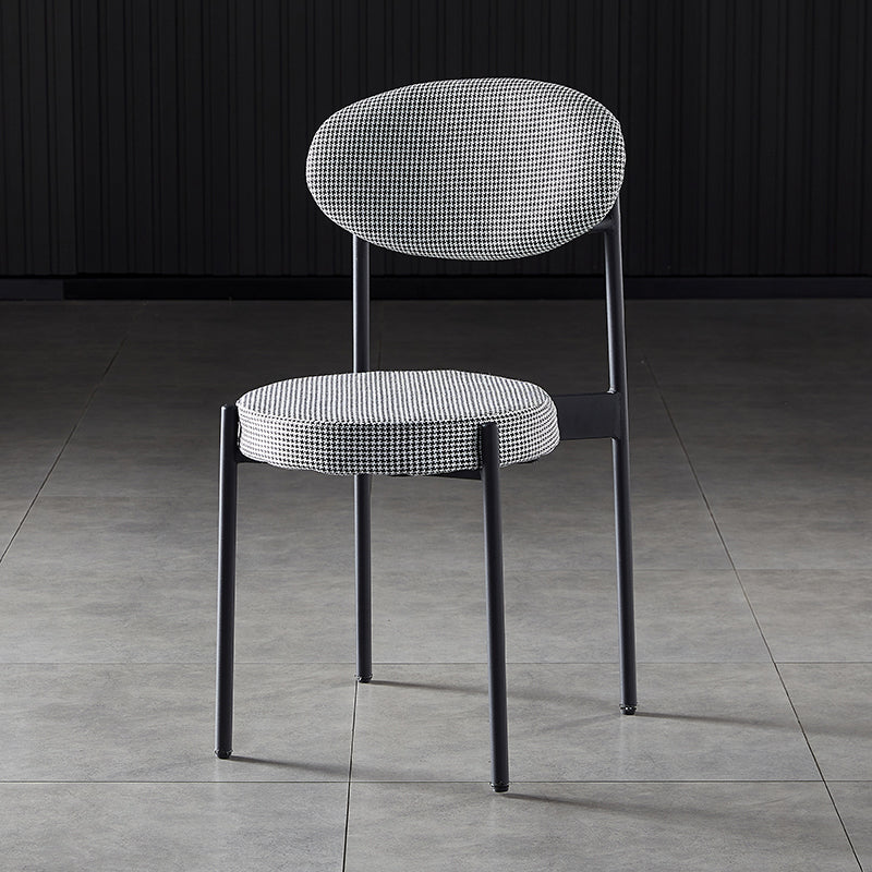 Silla de comedor de cocina estilo Glam, sillas laterales sin brazos de comedor de metal
