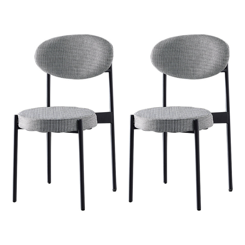Silla de comedor de cocina estilo Glam, sillas laterales sin brazos de comedor de metal