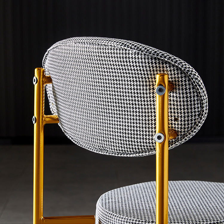 Silla de comedor de cocina estilo Glam, sillas laterales sin brazos de comedor de metal