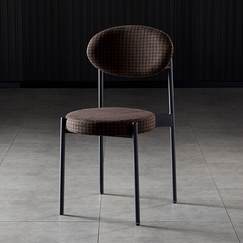 Silla de comedor de cocina estilo Glam, sillas laterales sin brazos de comedor de metal