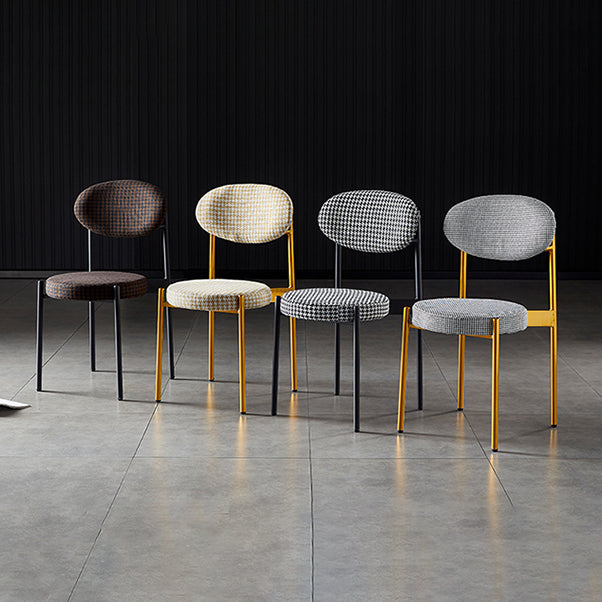 Silla de comedor de cocina estilo Glam, sillas laterales sin brazos de comedor de metal
