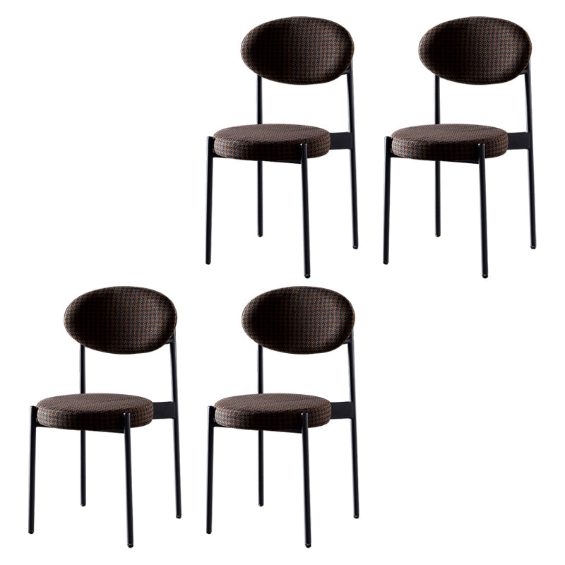 Silla de comedor de cocina estilo Glam, sillas laterales sin brazos de comedor de metal