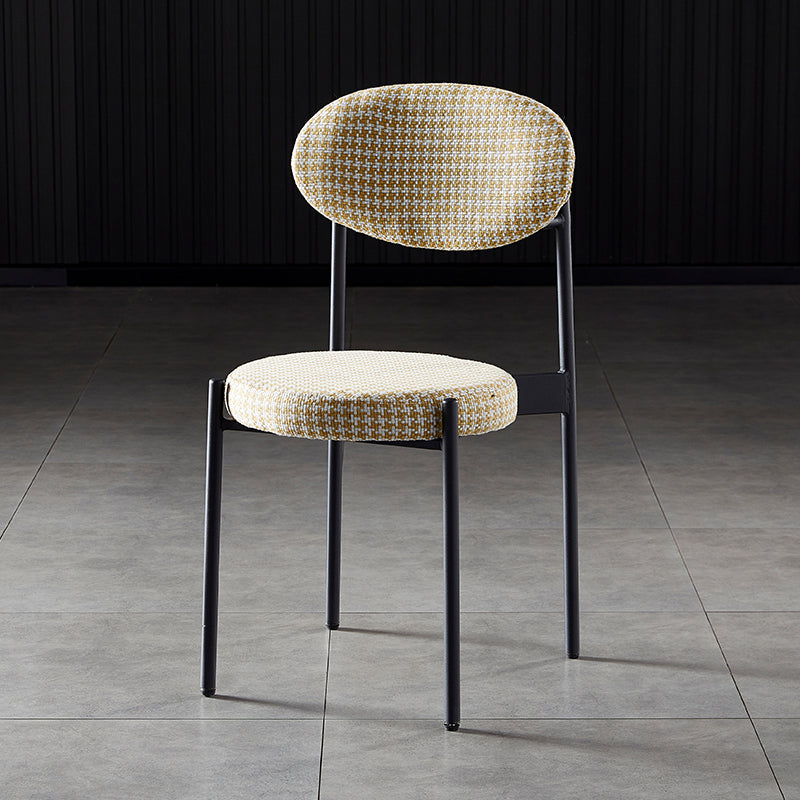 Silla de comedor de cocina estilo Glam, sillas laterales sin brazos de comedor de metal