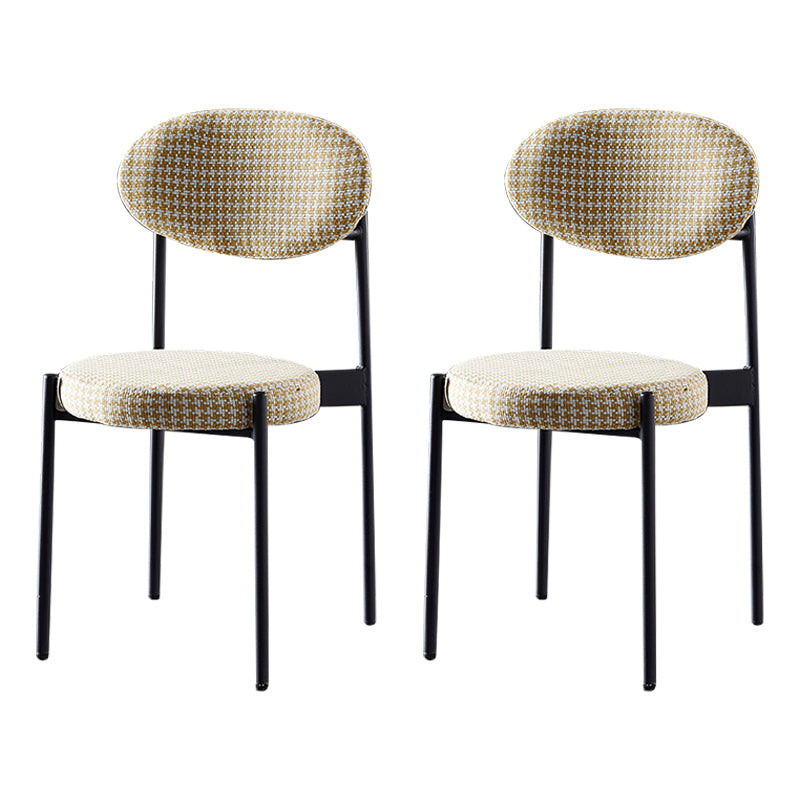 Silla de comedor de cocina estilo Glam, sillas laterales sin brazos de comedor de metal