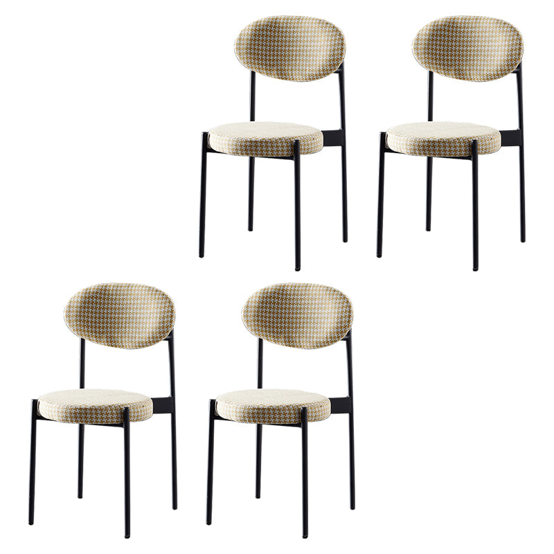 Silla de comedor de cocina estilo Glam, sillas laterales sin brazos de comedor de metal