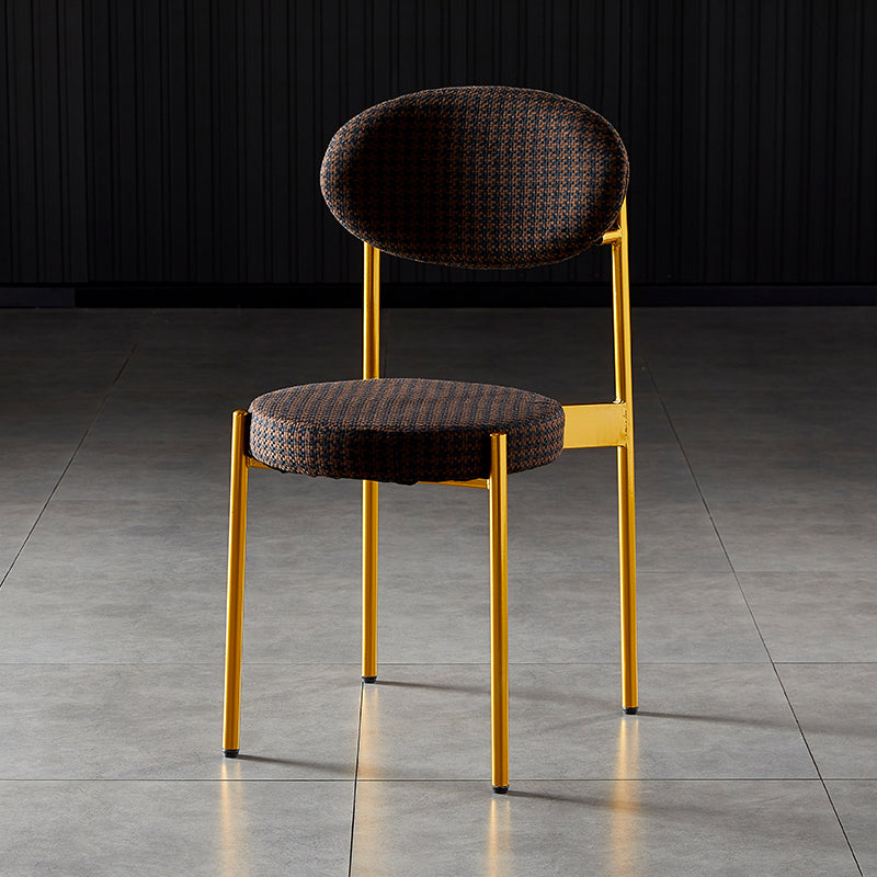 Silla de comedor de cocina estilo Glam, sillas laterales sin brazos de comedor de metal