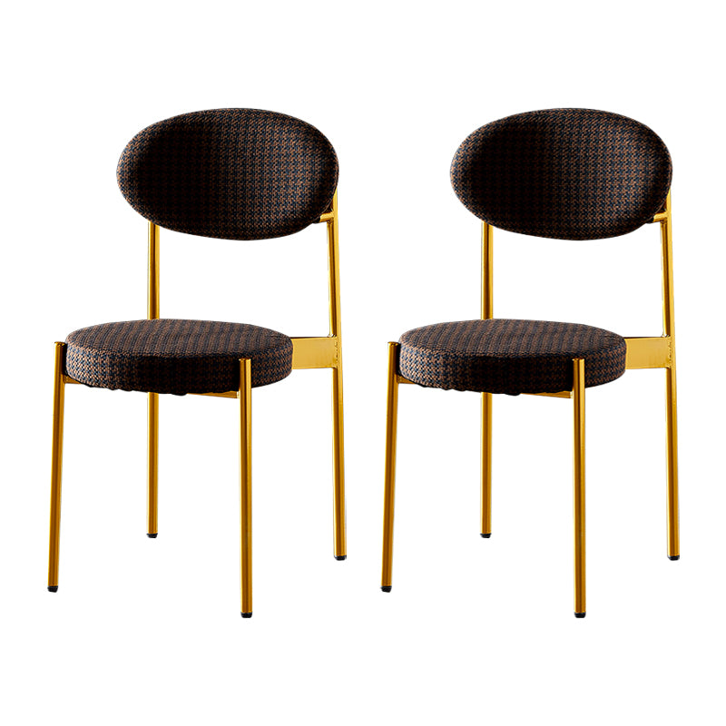 Silla de comedor de cocina estilo Glam, sillas laterales sin brazos de comedor de metal