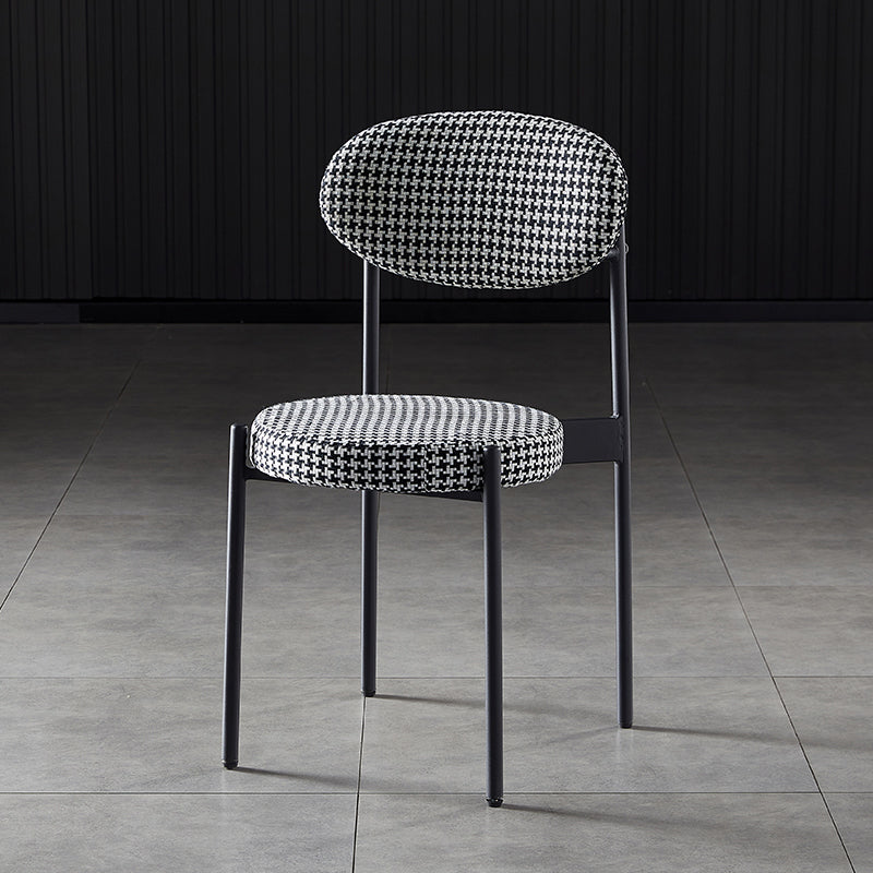 Silla de comedor de cocina estilo Glam, sillas laterales sin brazos de comedor de metal