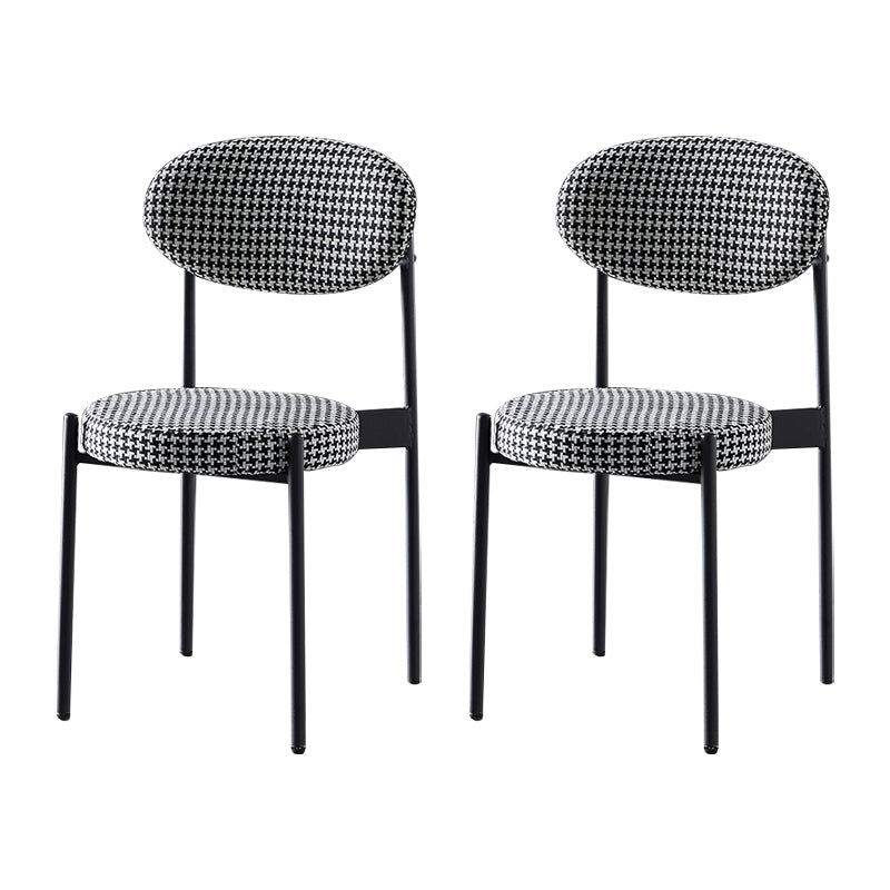 Silla de comedor de cocina estilo Glam, sillas laterales sin brazos de comedor de metal