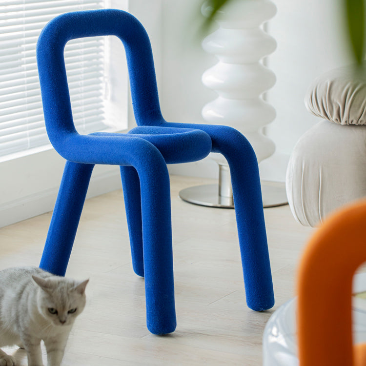 Contemporary Style Dining Room Chair Dining Armless Chair with Metal Legs