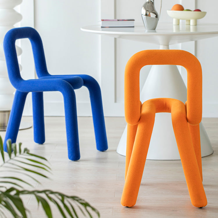 Contemporary Style Dining Room Chair Dining Armless Chair with Metal Legs