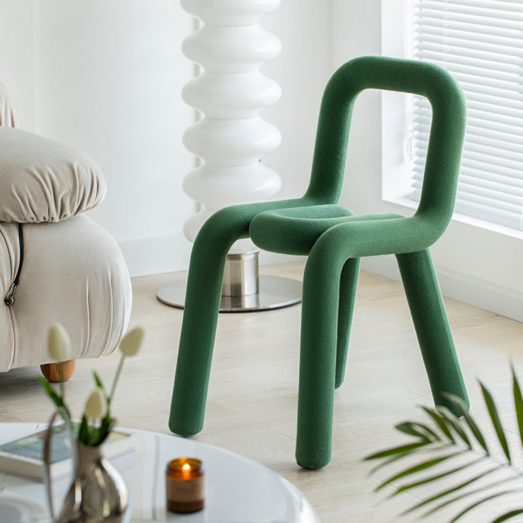 Contemporary Style Dining Room Chair Dining Armless Chair with Metal Legs