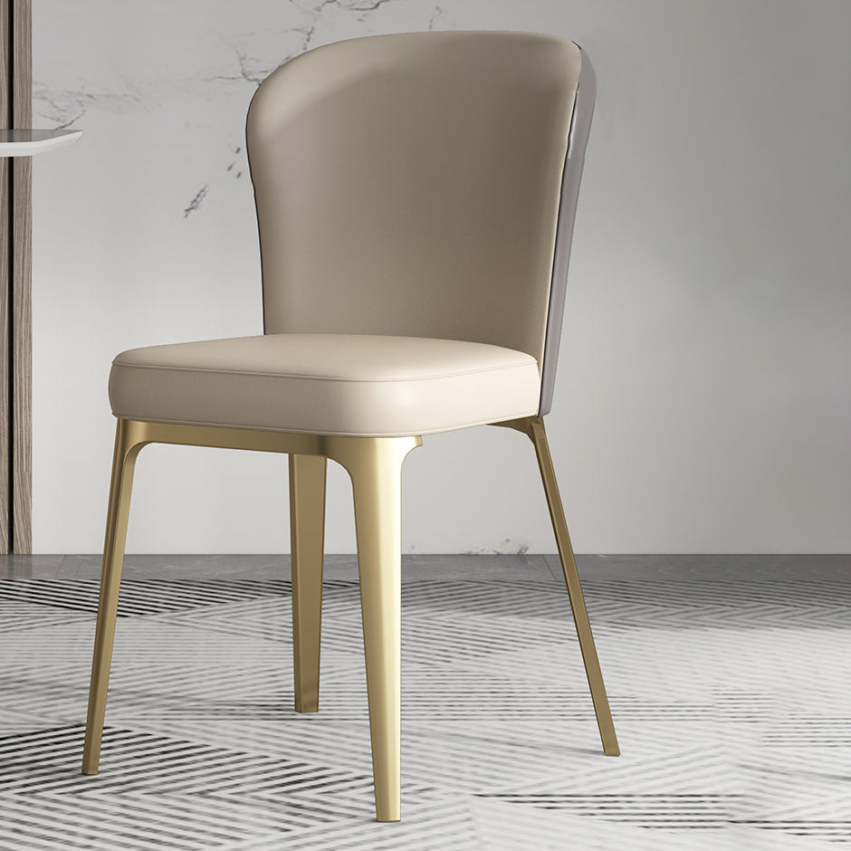 Silla de comedor de cocina estilo Glam, silla lateral sin brazos de comedor de metal