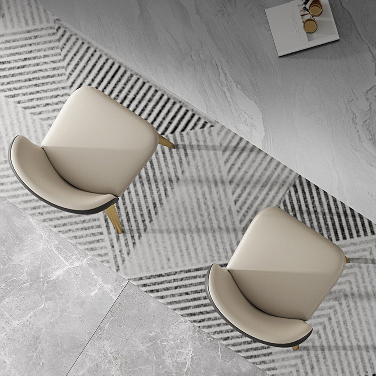 Silla de comedor de cocina estilo Glam, silla lateral sin brazos de comedor de metal