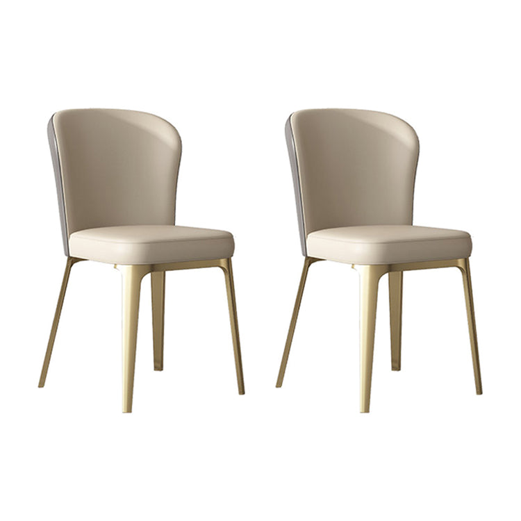 Silla de comedor de cocina estilo Glam, silla lateral sin brazos de comedor de metal