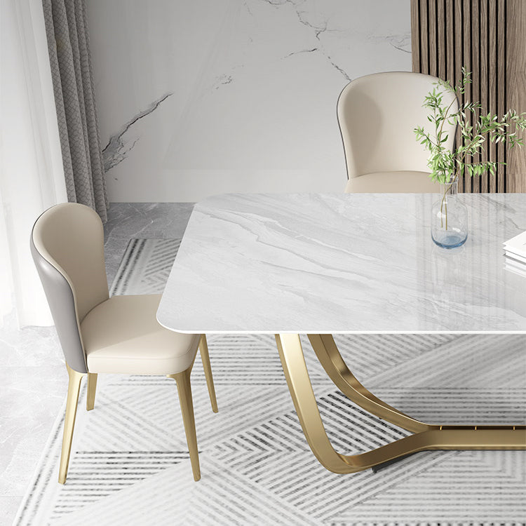 Silla de comedor de cocina estilo Glam, silla lateral sin brazos de comedor de metal