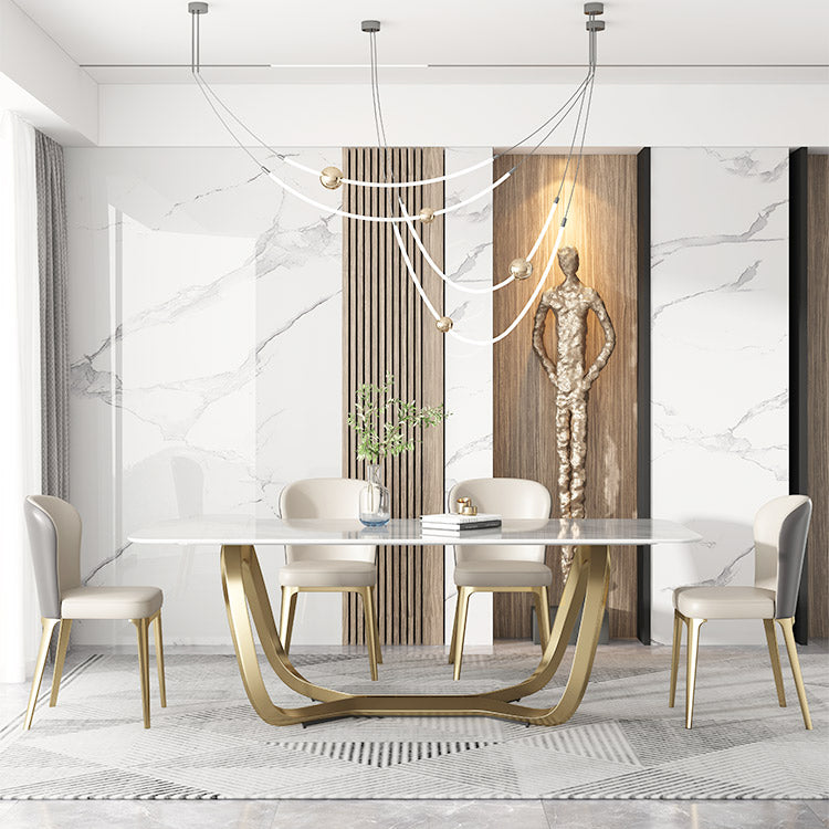 Silla de comedor de cocina estilo Glam, silla lateral sin brazos de comedor de metal